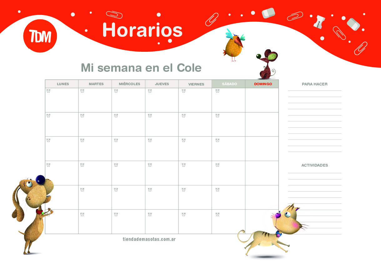 Horario Vuelta al Cole Redes